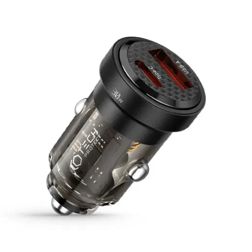 Tech-Protect CC30W automašīnas lādētājs | 30W | PD, QC | USB-C, USB-A | melns