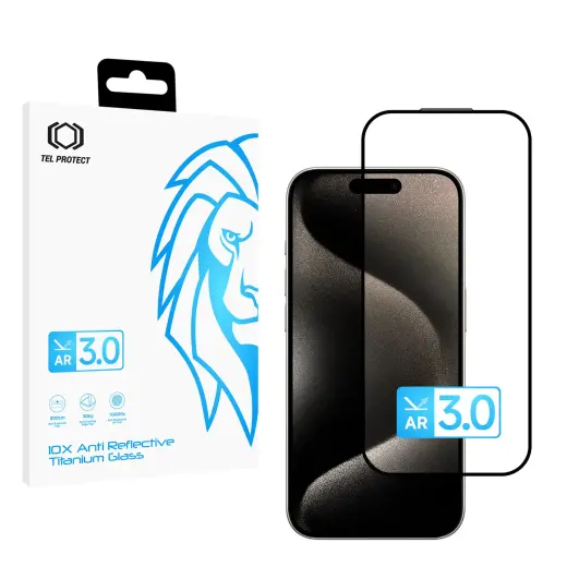 Tel Protect 10X AR 3.0 AntiReflective Titanium tempered glass for phone iPhone 15 Pro Max