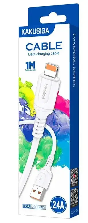 KAKU KSC-805 datu pārraides un uzlādes vads | USB-A uz Lightning | 15W | 1m | balts