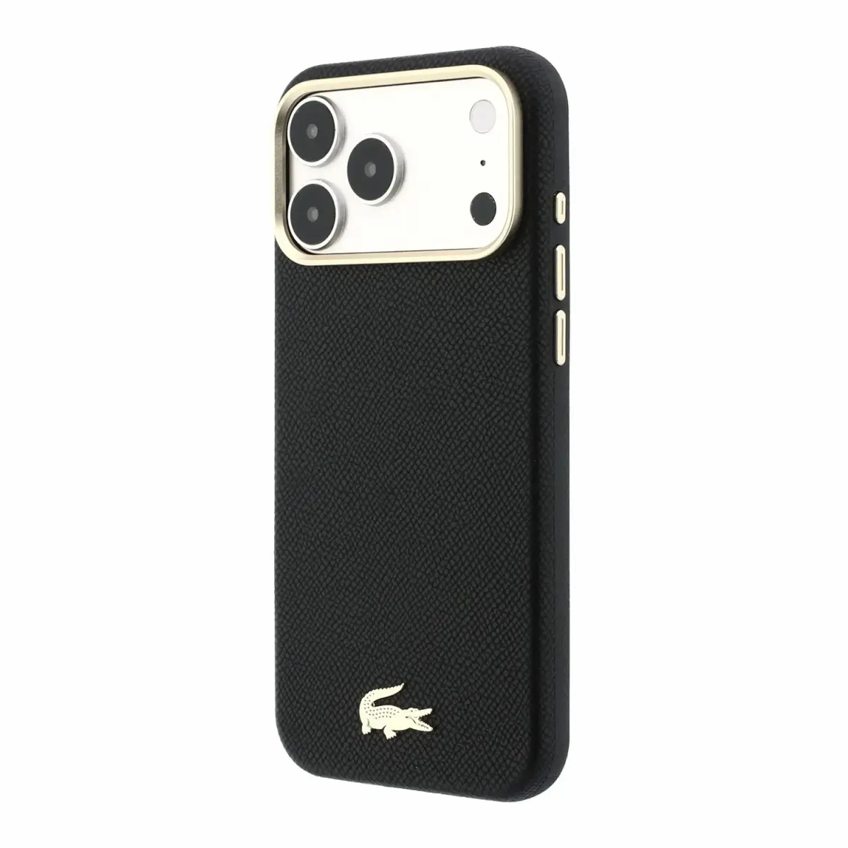 Lacoste Champs Elysees Gold Logo чехол с поддержкой MagSafe для телефона iPhone 18 Pro Max чёрный