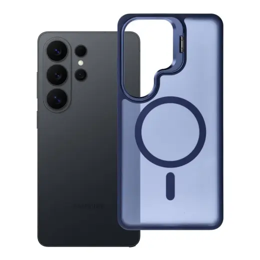 Forcell F-Protect Shadow Stand Premium telefono dėklas su stovu ir MagSafe palaikymu Samsung Galaxy S26 Ultra (S948) tamsiai mėlynas