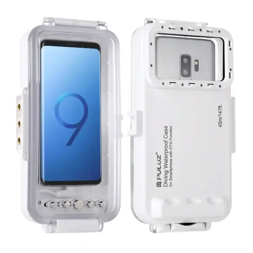 Puluz Waterproof Case (45m) for USB-C Smartphones for Underwater Photos and Videos (White)