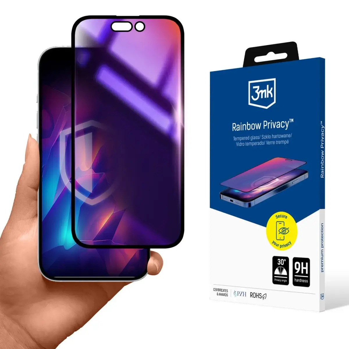 3mk Rainbow Privacy ekrāna aizsargstikls priekš Apple iPhone 16 Pro Max