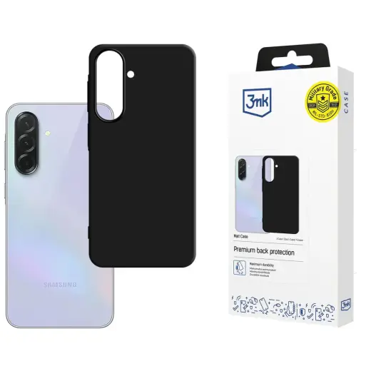3MK matinis telefono dėklas, skirtas „Samsung Galaxy A37“, juodas
