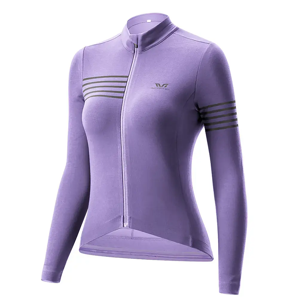Rockbros YPW065 TVI Women's Long Sleeve Cycling Jersey Fall/Winter M - Purple