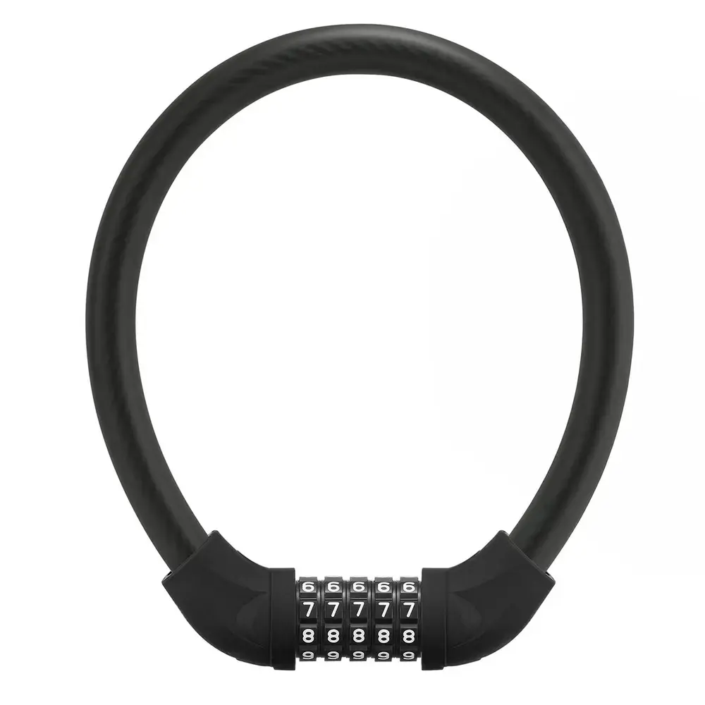 Rockbros RKS870-BK bicycle lock with code, steel cable, 85 cm - black