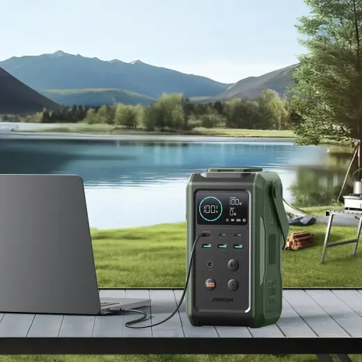 Joyroom JR-PBF10 ārējais akumulators (powerbank) | 75 000 mAh | 100W | USB-C, USB-A | LED lukturītis | zaļš