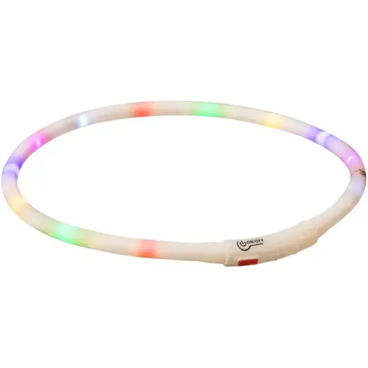 Mirgojoša kaklasiksna suņiem – Trixie Flash light ring USB, silicone, XS–XL: 70 cm/ø 10 mm