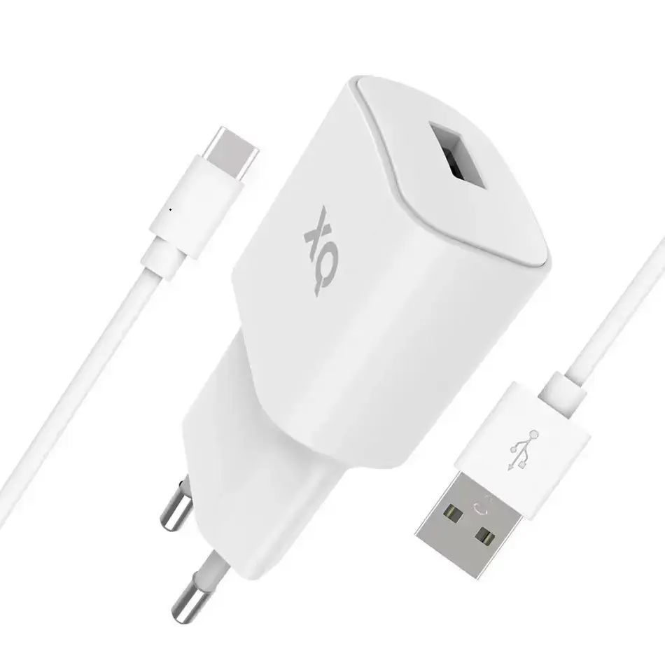 XQISIT Charger tīkla lādētājs | 12W | USB-A, USB-C | ar USB-A uz USB-C vadu komplektā | balts