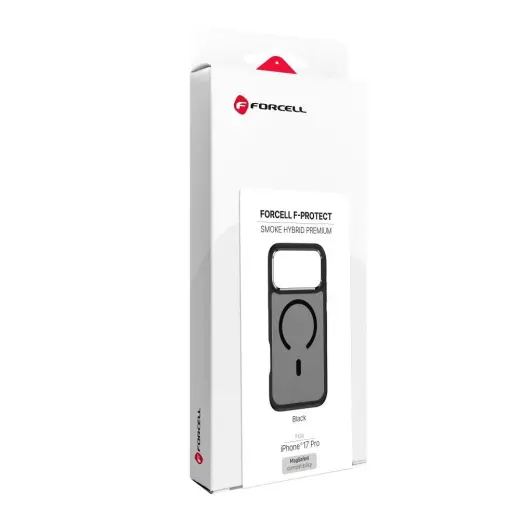 Forcell F-Protect Smoke Hybrid Premium telefono dėklas su MagSafe palaikymu iPhone 17 Pro | iPhone 18 Pro juodas