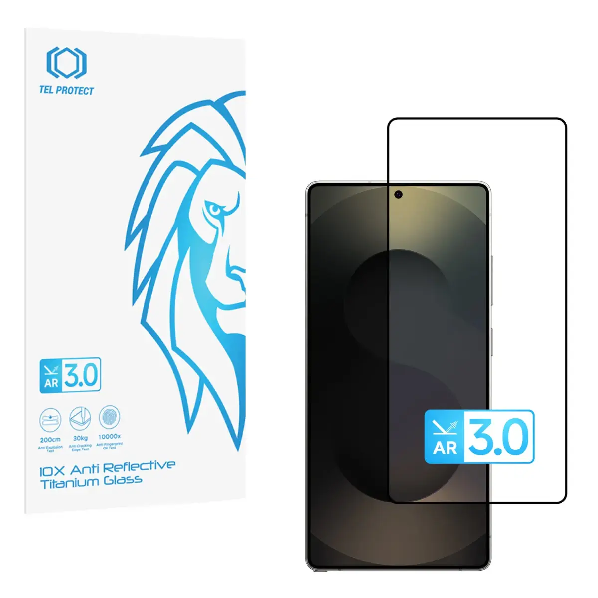 Tel Protect 10X AR 3.0 AntiReflective Titanium aizsargstikls telefona ekrānam Galaxy S25 Ultra