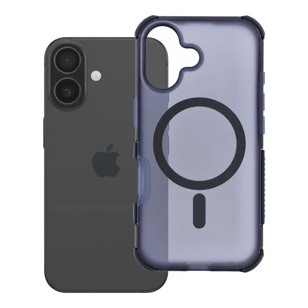 Forcell F-Protect BumperX Premium telefono dėklas su MagSafe palaikymu iPhone 16 tamsiai mėlynas