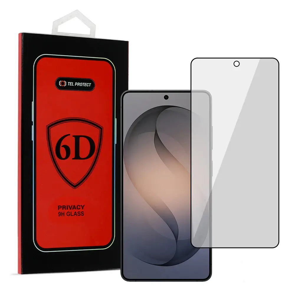 Tel Protect Full Glue 6D Privacy grūdintas apsauginis stiklas telefonui Galaxy S26 Ultra (privatumo efektas) (suderinama su pirštų atspaudų jutikliu po ekranu)
