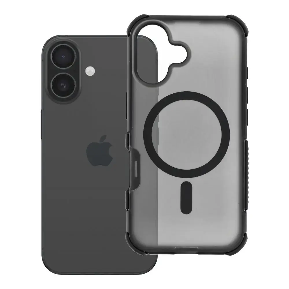 Forcell F-Protect BumperX Premium telefono dėklas su MagSafe palaikymu iPhone 16 juodas