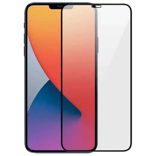 Fusion pilnam ekrānam aizsargstikls telefonam iPhone 12 Pro Max melns