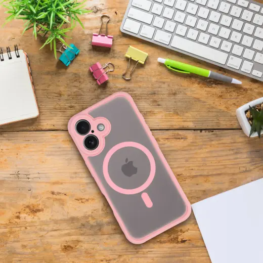 Fusion MagSafe Matt silikona maciņš telefonam iPhone 15 Pro rozā