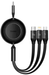 Baseus Bright Mirror 4 3-in-1 data transfer and charging cable | USB-C to Micro USB, Lightning, USB-C | 100W | 1.1m | black