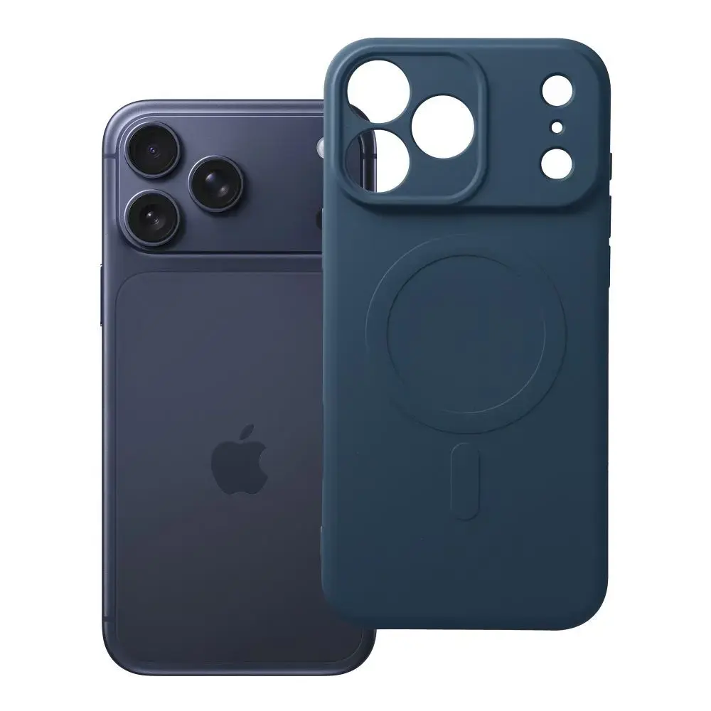 Silicone telefono dėklas su MagSafe palaikymu iPhone 17 Pro Max | iPhone 18 Pro Max tamsiai mėlynas