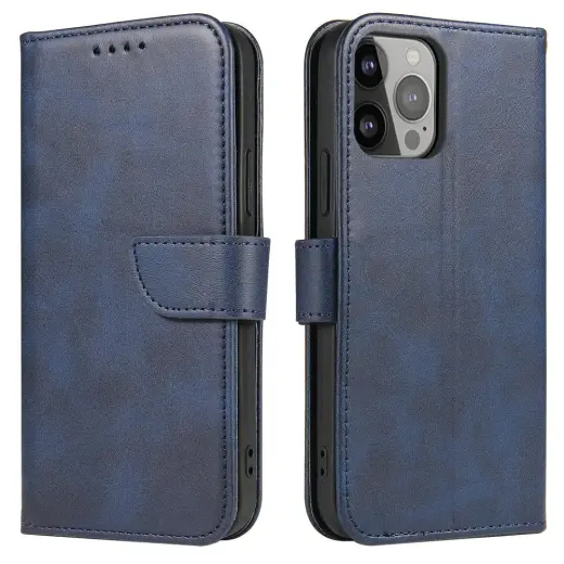 Magnet knyginio tipo telefono dėklas su stovu Samsung Galaxy S23 Ultra (S918) mėlynas