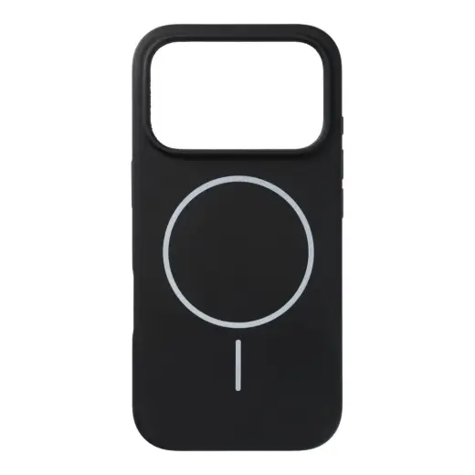 Silicone 2mm (kameras aizsardzība) maciņš ar MagSafe atbalstu telefonam iPhone 18 Pro | iPhone 17 Pro melns
