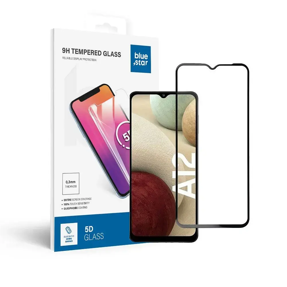 Blue Star 5D tempered glass for phone Galaxy A12