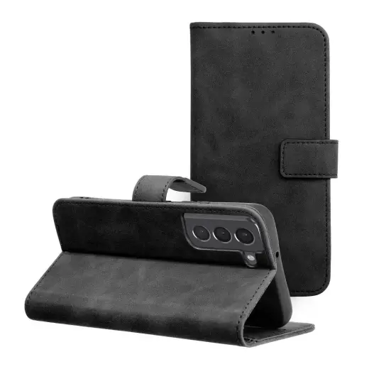 TENDER knyginio tipo telefono dėklas Samsung Galaxy S22 (S901) juodas