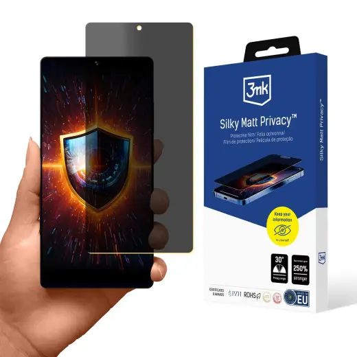 3mk Silky Matt Privacy aizsargplēve telefona ekrānam Samsung Galaxy S25 Ultra (S938) (privātuma efekts)