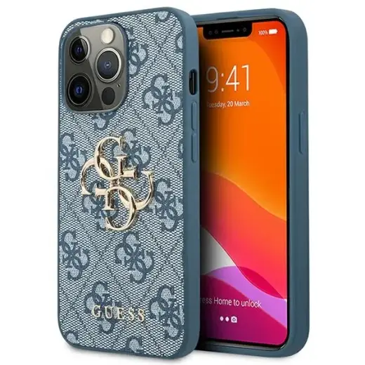 Guess GUHCP13L4GMGBL iPhone 13 Pro / 13 6,1" blue hardcase 4G Big Metal Logo