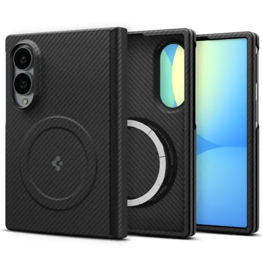 Spigen AirSkin Aramid telefono dėklas su MagSafe palaikymu Samsung Galaxy Z Fold 8 (F971) juodas