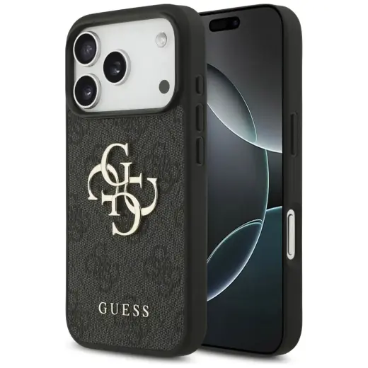 Guess 4G Big Logo maciņš telefonam iPhone 17 Pro melns