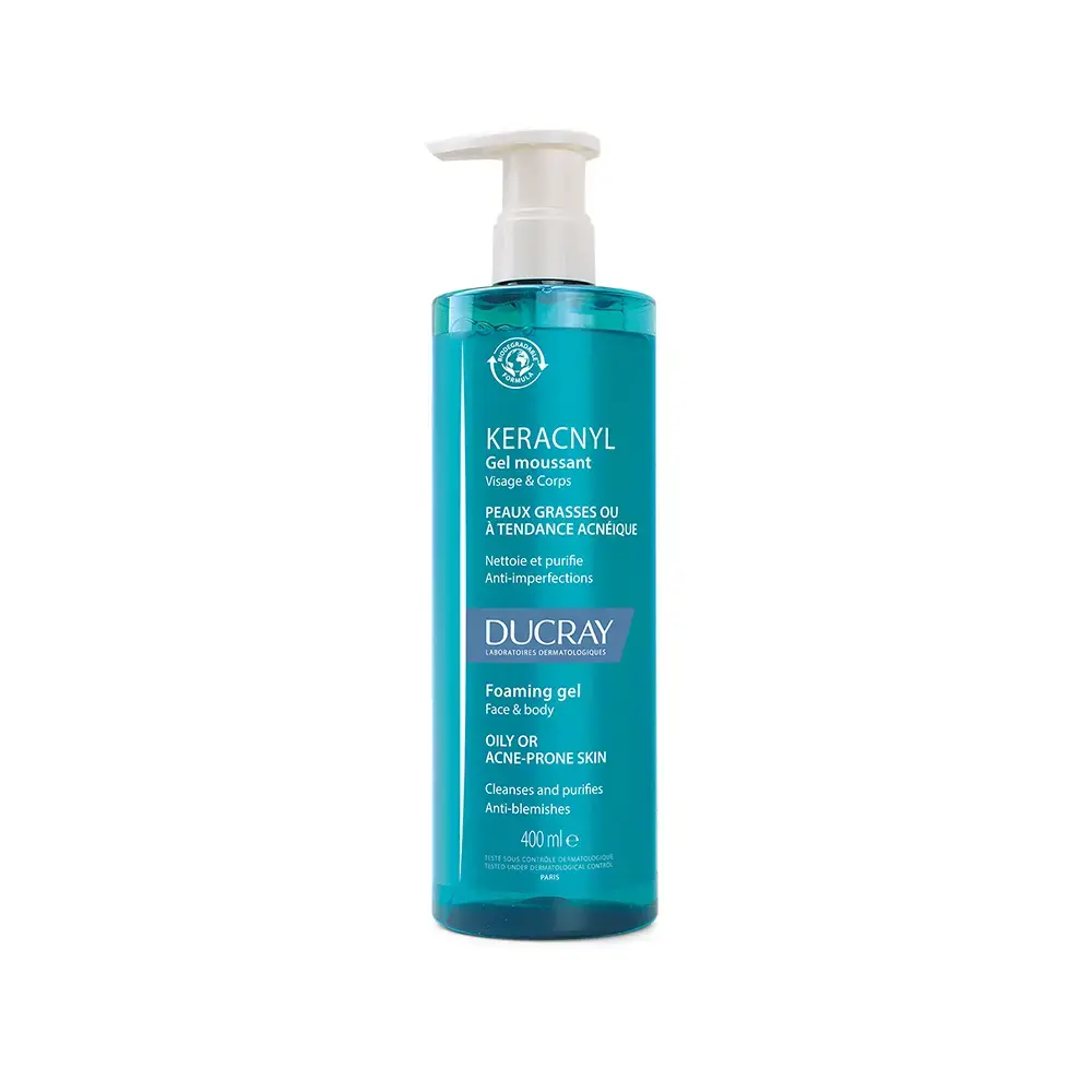 Ducray, Keracnyl, Anti-Acnee, Cleansing Gel, For Face & Body, 400 ml