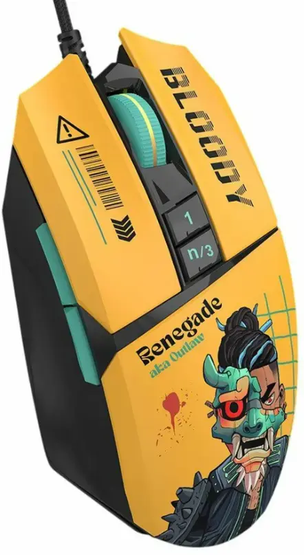 A4TECH Bloody W63 Max Renegade wired gaming mouse | RGB | 7 buttons |12000CPI | yellow