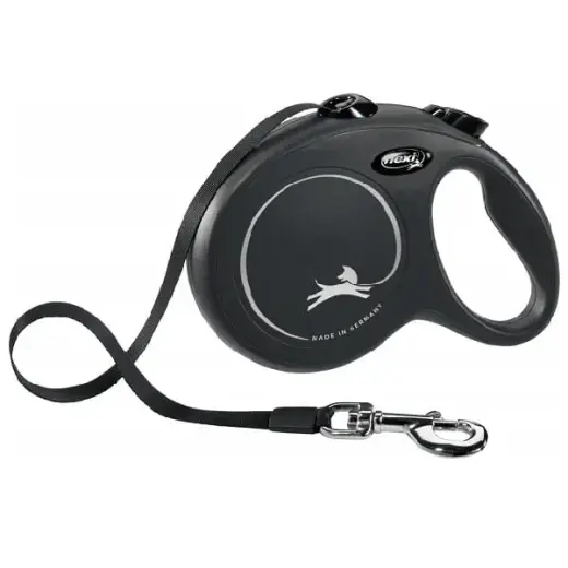 Inertia Leashes for dogs : Trixie Flexi New Classic Tape Leashes, L: 8 m, black