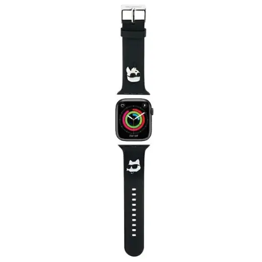 Karl Lagerfeld 3D Rubber Karl&Choupette Heads nutikella rihm Apple Watch (38/40/41 mm) jaoks | silikoonist | must