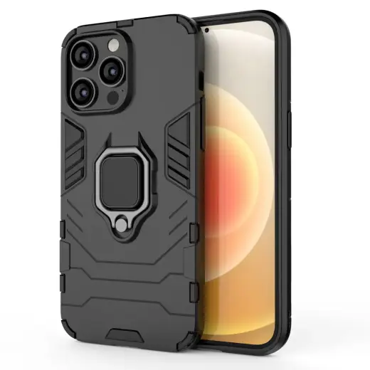 Ring Armor telefono dėklas su stovu iPhone 14 Pro Max juodas