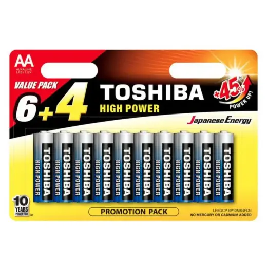 TOSHIBA AA leelispatareid 10 tk pakis