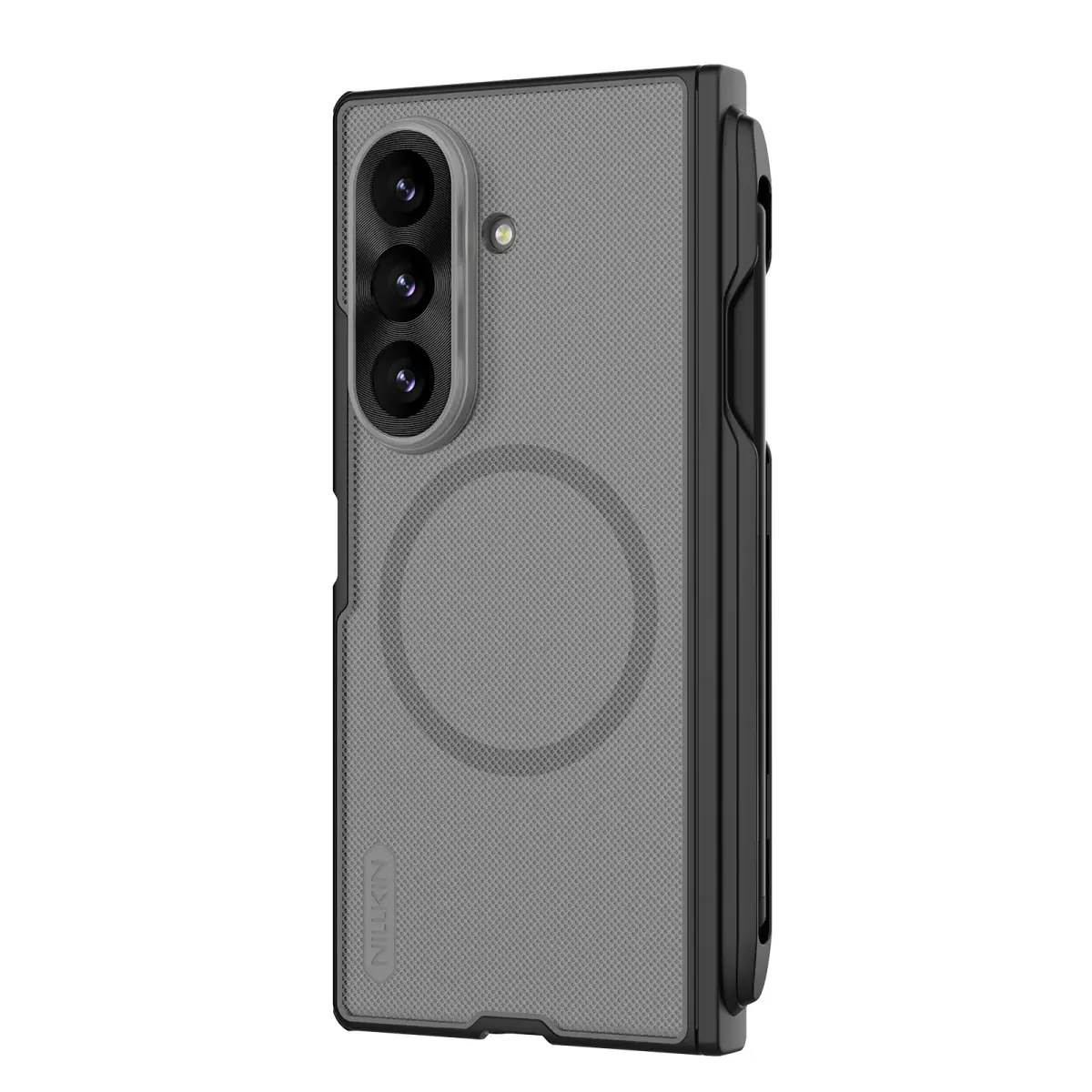 Nillkin Super Frosted FOLD Magnetic Pen Slot telefono dėklas Samsung Galaxy Z Fold 8 Ultra (F976) skaidrus