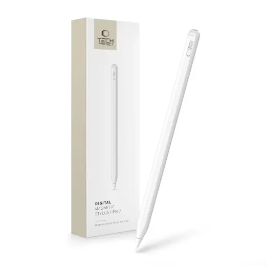 Tech-Protect Digital Magnetic Stylus Pen 2 magnētiskais rakstāmspalva iPad planšetdatoram - balta