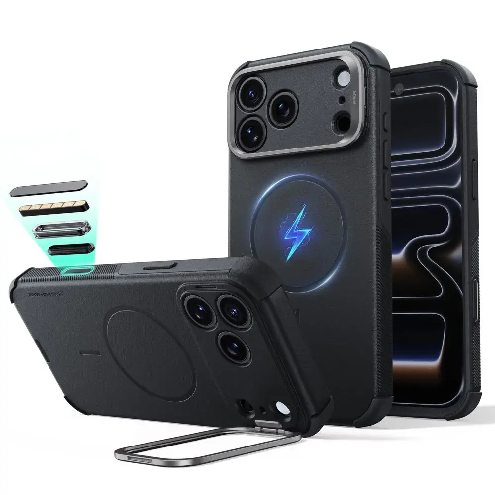 ESR CYBER TOUGH чехол с подставкой и поддержкой MagSafe для телефона iPhone 17 Pro | iPhone 18 Pro чёрный