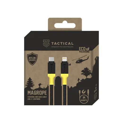 Tactical MagRope data transfer and charging cable | USB-C to Lightning | 1m | black, yellow