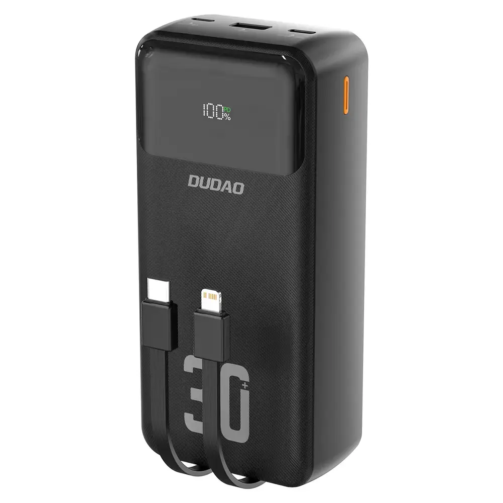 Внешний аккумулятор (powerbank) Dudao K15MAX | 30 000 мА·ч | 22.5 Вт | PD | USB-C, USB-A, Lightning, Micro USB | чёрный