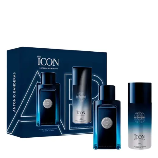 Set Antonio Banderas: The Icon, Eau De Toilette, For Men, 100 ml + The Icon, Amber Woody, Deodorant Spray, For Men, 150 ml