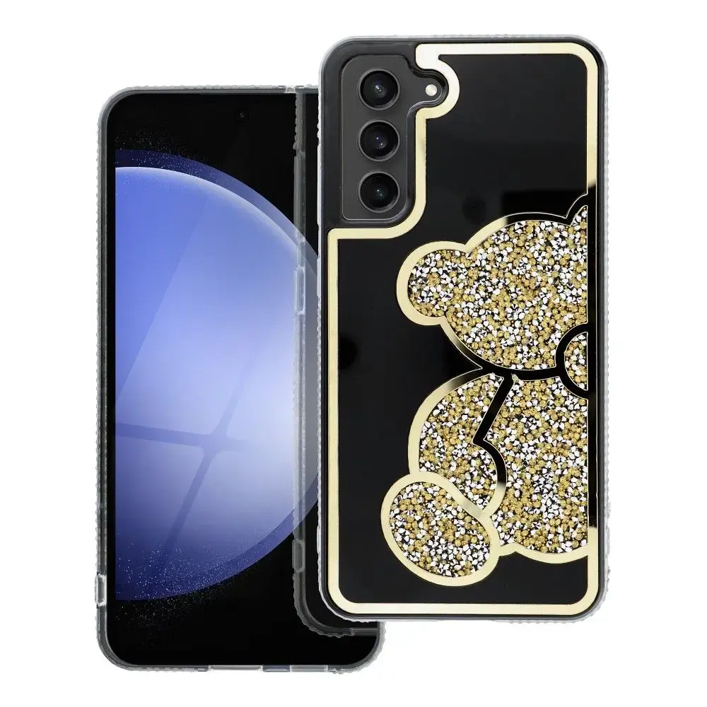 Teddy Bear telefono dėklas Samsung Galaxy S25 FE (S731) | S26 FE (S741) auksinis (pliušinis meškiukas)