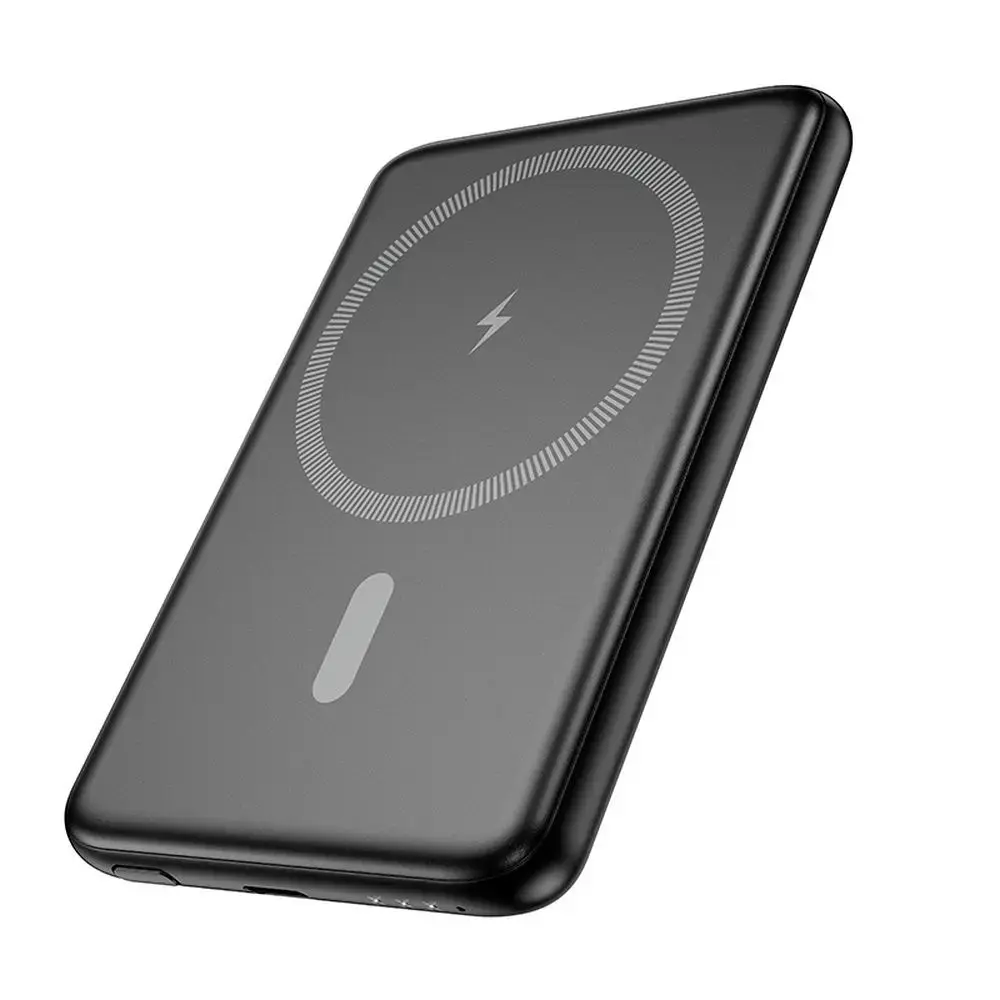 Hoco J140A ārējais akumulators (powerbank) | 5 000 mAh | 20W | PD, QC | USB-C, MagSafe | melns