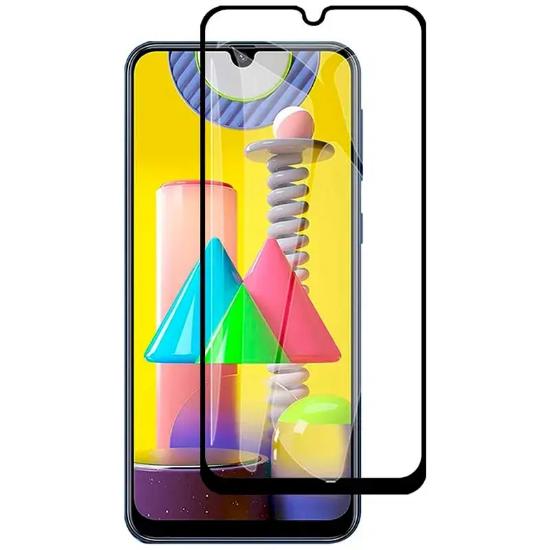 Fusion Full Glue 5D karastatud klaas telefonile Samsung Galaxy M31S must