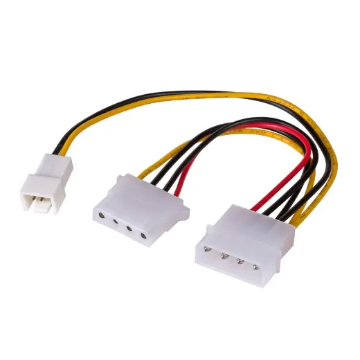 Adapteris ar kabeli Akyga AK-CA-35 Molex (m) | 3 pin 12V (m) | Molex (f) 2x 15cm