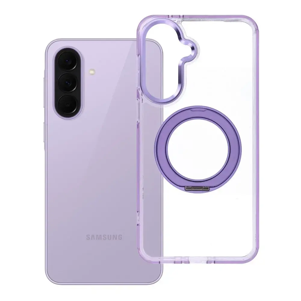 Frame Circle Stand telefoni ümbris alusega ja MagSafe toega Samsung Galaxy A37 (A376) lilla