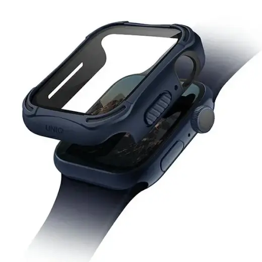 UNIQ Torres viedpulksteņa maciņš (apvalks) priekš Apple Watch Series 4/5/6/SE (40 mm) | ar iebūvētu stiklu | zils
