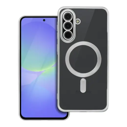 Electro Mag telefono dėklas su MagSafe palaikymu Samsung Galaxy A36 5G (A366) sidabrinis
