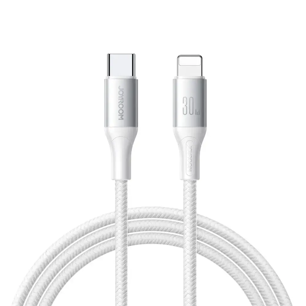 Joyroom S-A28 Flash Series datu pārraides un uzlādes vads | USB-C uz Lightning | 30W | 1m | balts